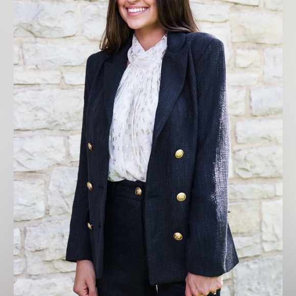 bishop + young Jackets & Blazers - 🆕 Bishop + Young Cavalli Black Blazer Jacket Gold Button Classic Career Size S